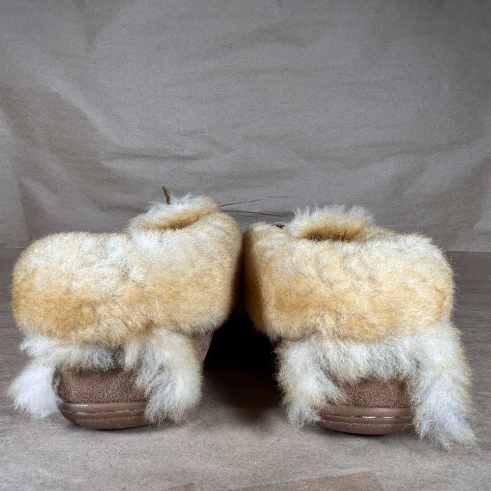 L.L. Bean lamb fur lined leather moccasin slippers women's size 9 brand new - Picture 4 of 12